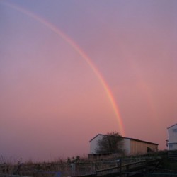 Double rainbow seen after a storm had gone through