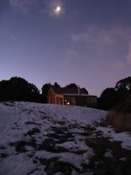 Moon rising over Kirwans Hut