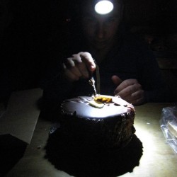 Mike and his cake