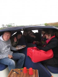 everyone hiding from the rain.