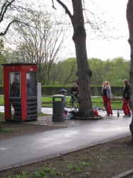 red clothed school children