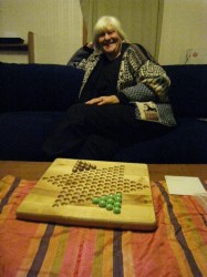revenge at last (last time she trounced me at chinese checkers)